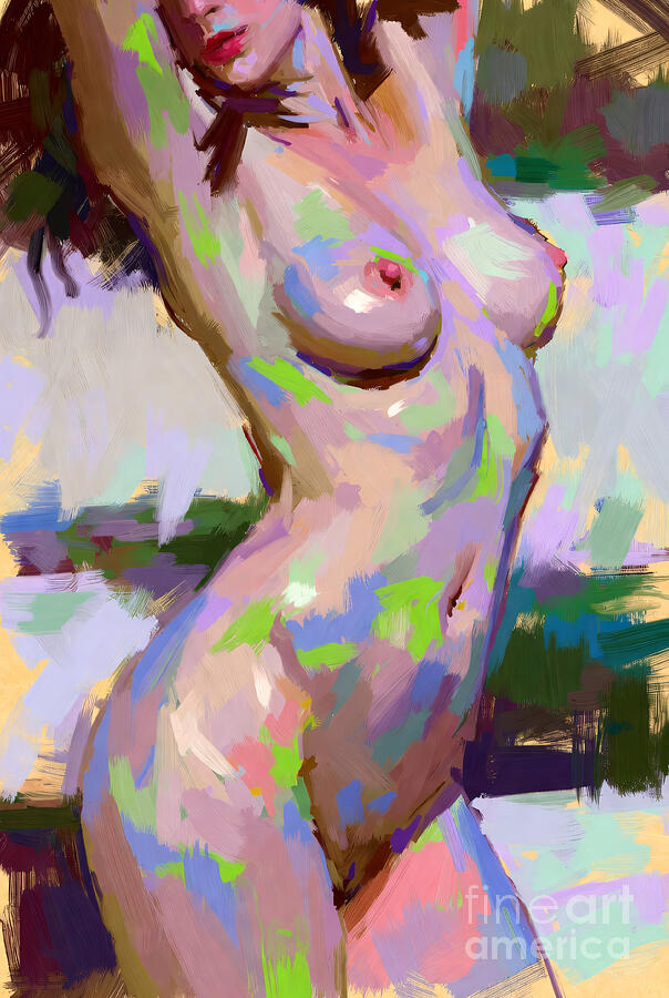 Colorful Nude Figure in Motion — fine art nude photography print by Carlos V, Modern & Conceptual, Ethereal Bodies collection