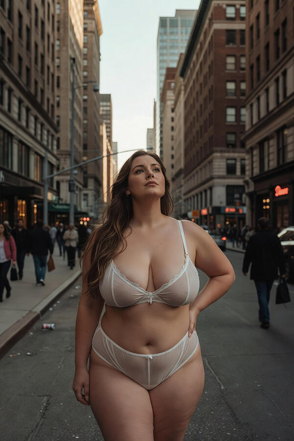 Confident Pose in Urban Setting — fine art nude photography print by Carlos V, Outdoor, Ethereal Bodies collection